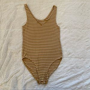 American Eagle Yellow Striped Bodysuit